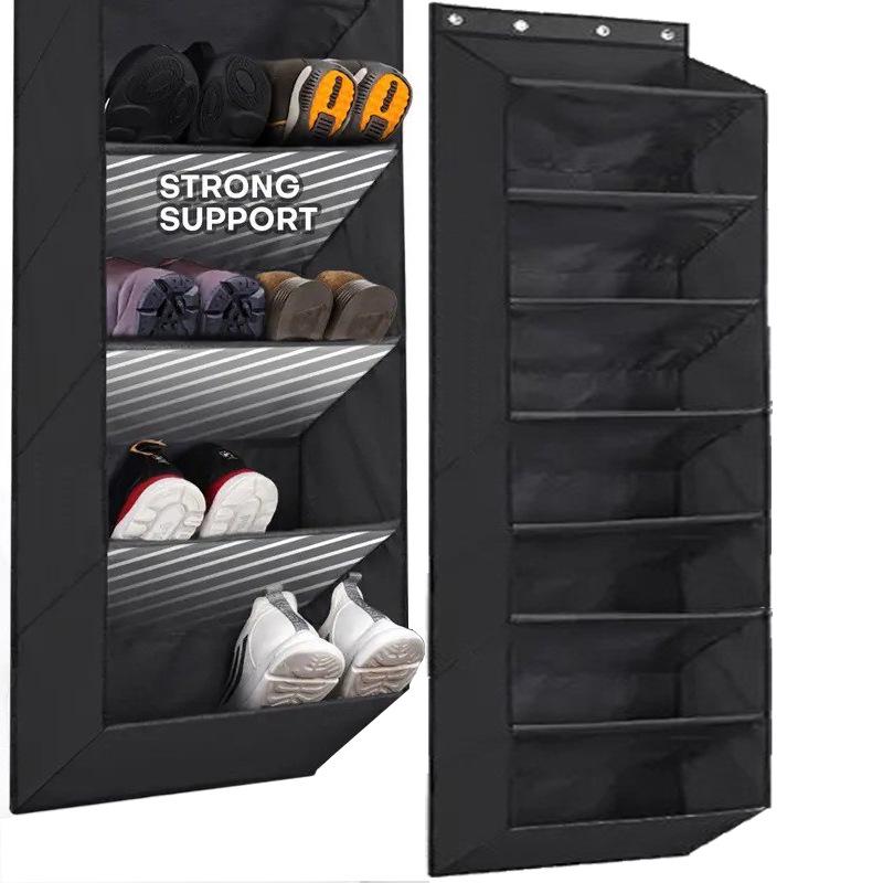 Wall-Mounted Multi-Layer Foldable Shoe and Sundry Storage Bag