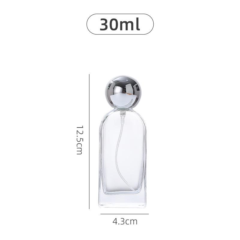 Transparent Glass Spray Perfume Decanter Bottle - Small Cylindrical Design