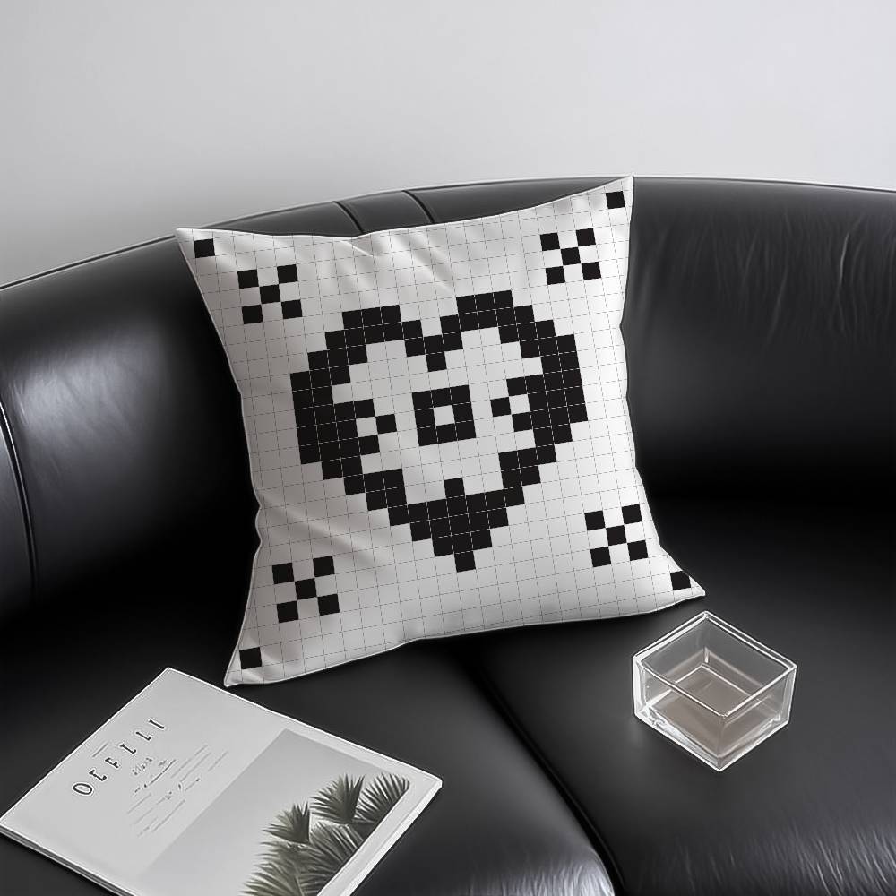 Pixel-Art-Drucktextur Kissenbezug Milbendicht Verdeckter Reißverschluss Sofa Bett