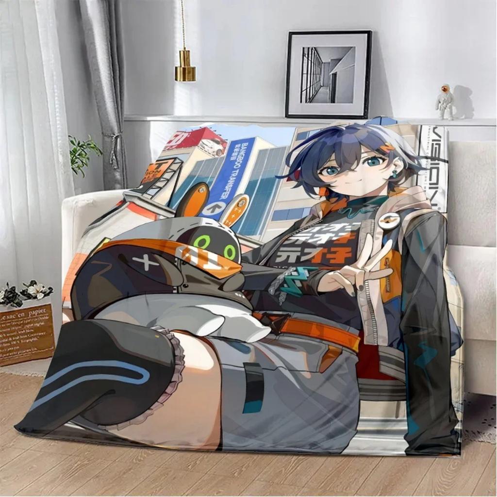 ZZZ Flannel Throw Blanket Zenless-Zone-Zero 3DPrint Soft Rug for Sofa Character Merchandise Winter Warm Fluffy Gift Game Blanket