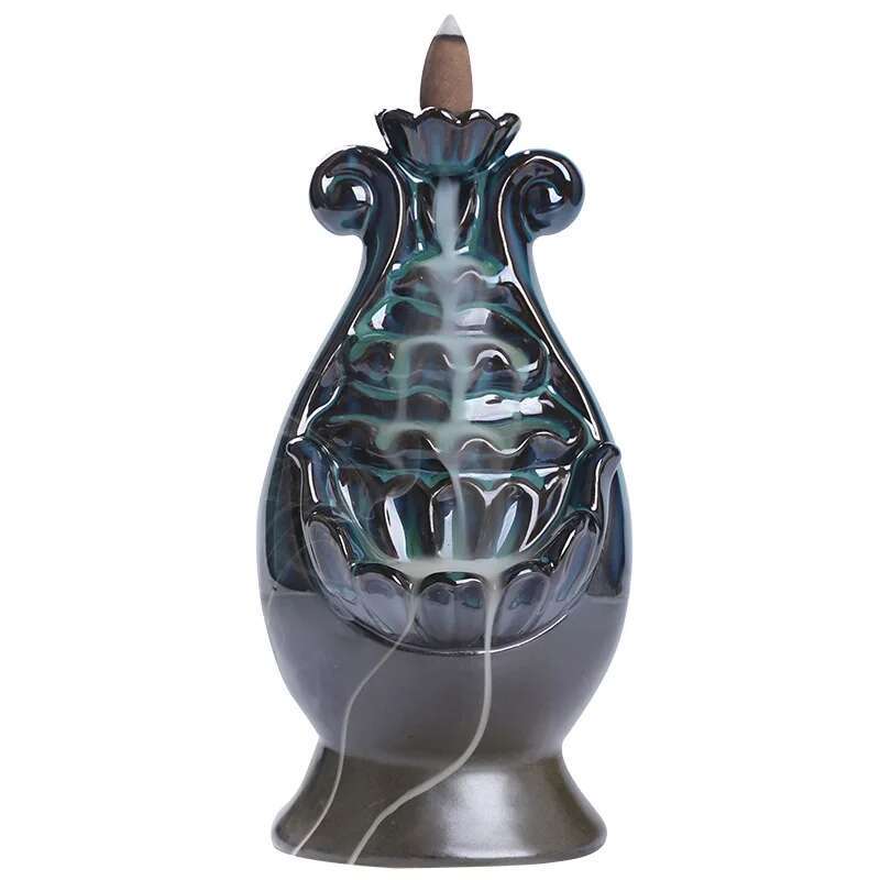 

Керамическая подставка для благовоний с обратным потоком, аромалампа с обратным потоком, держатель для благовоний для дома, кабинета для чтения, облака, море и горы