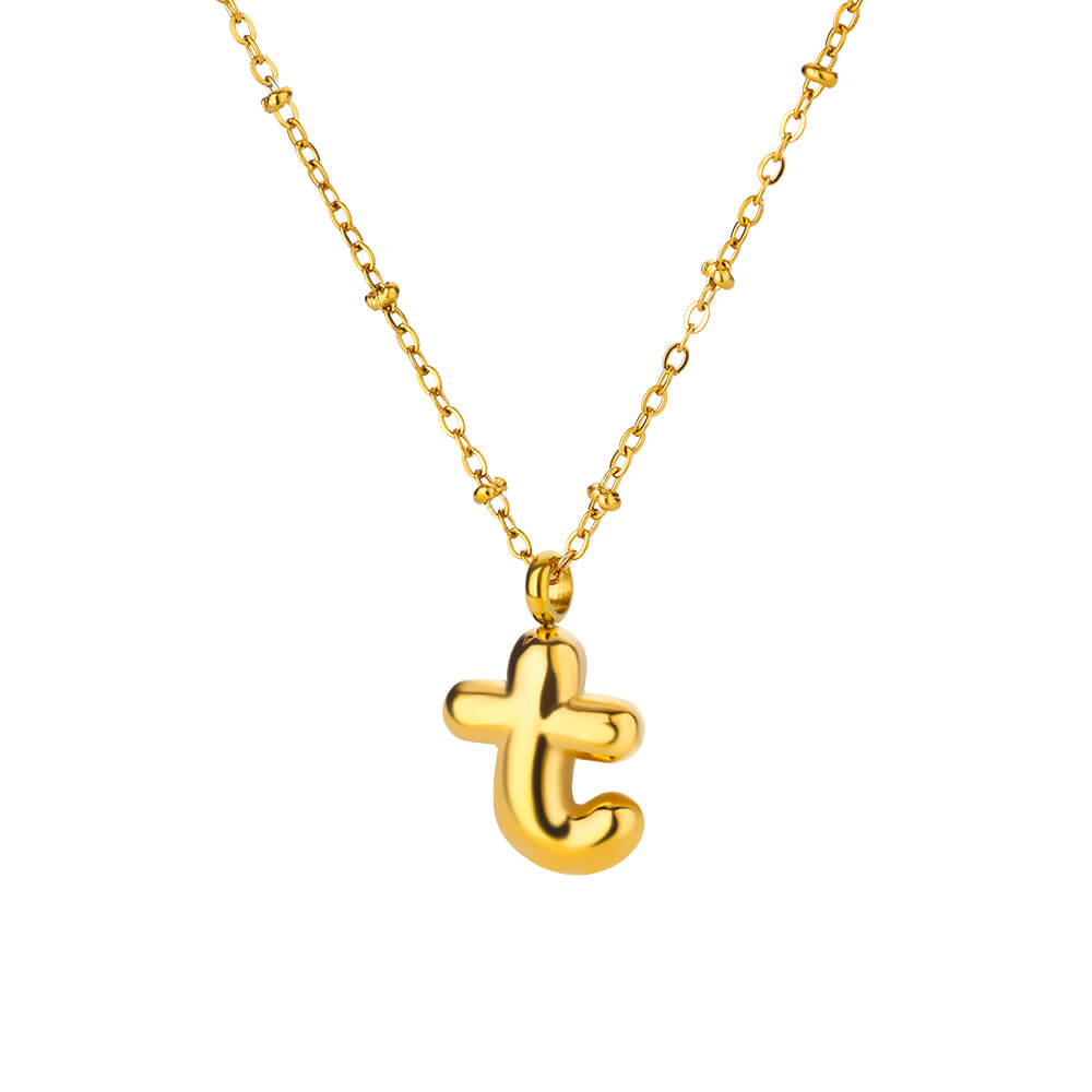 Chunky Initial Letter Stainless Steel Necklaces For Women Gold Color A-Z Letter Necklace Wedding  Fashion Party Jewelry Gift Bff