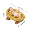 Baby Jesus in Manger Figurine Resin Nativity Sculpture Baby Jesus Christ in Manger Figurines Church Nativity Scene Craft Decor