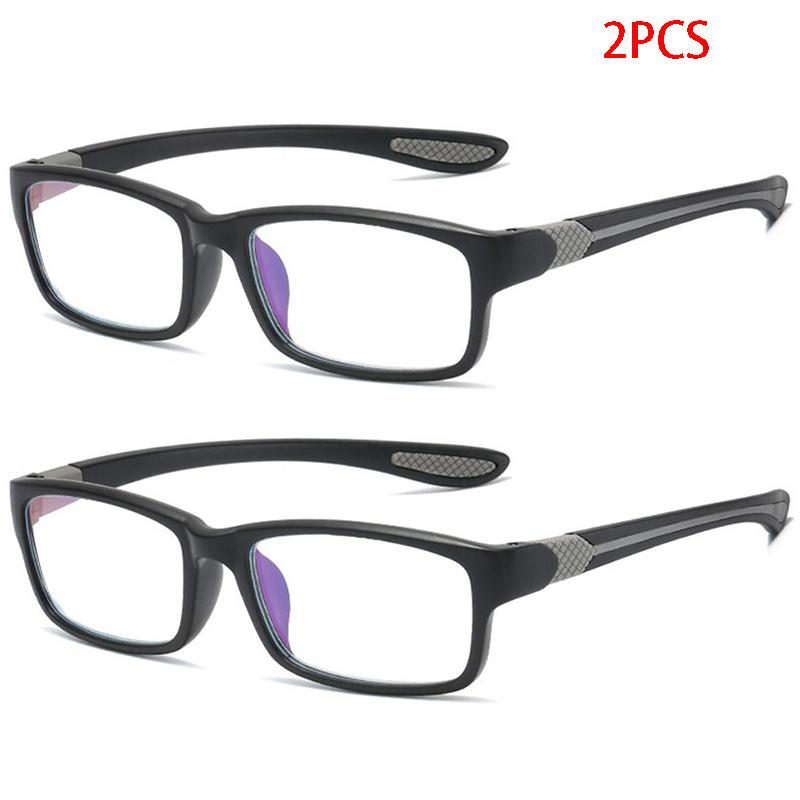 1/2PCS Anti Blue Light Reading Glasses TR90 Frame for Men Women Sports Presbyopia Eyewear +100 To +400 Black Red