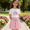 Girls' Fashion Two-Piece Summer Children's Sweet Princess Top + Skirt Set