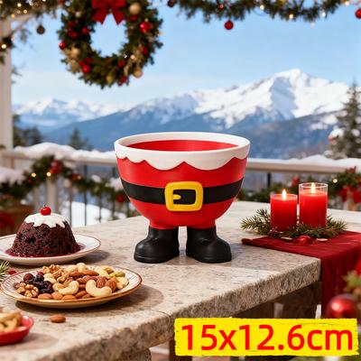 3D Printed Santa Claus Shaped Snack Bowl New Christmas Home Decor Plate Living Room Ornament Dried Fruit Storage Tableware