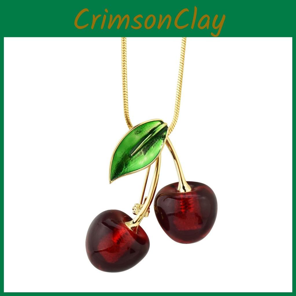 Fashion Cherry Pendant Sweater Necklace Women Decoration Unique Design Features