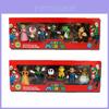 Seksstykker Super Mario Bros Action Figur Legetøjssæt Med Luigi Yoshi Og Svampe Samleobjekter Til Børn