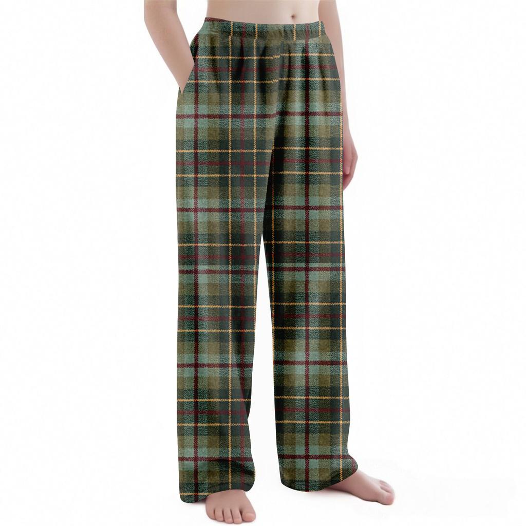Kinder Weihnachten Karomuster Hose Plüsch Freizeithose