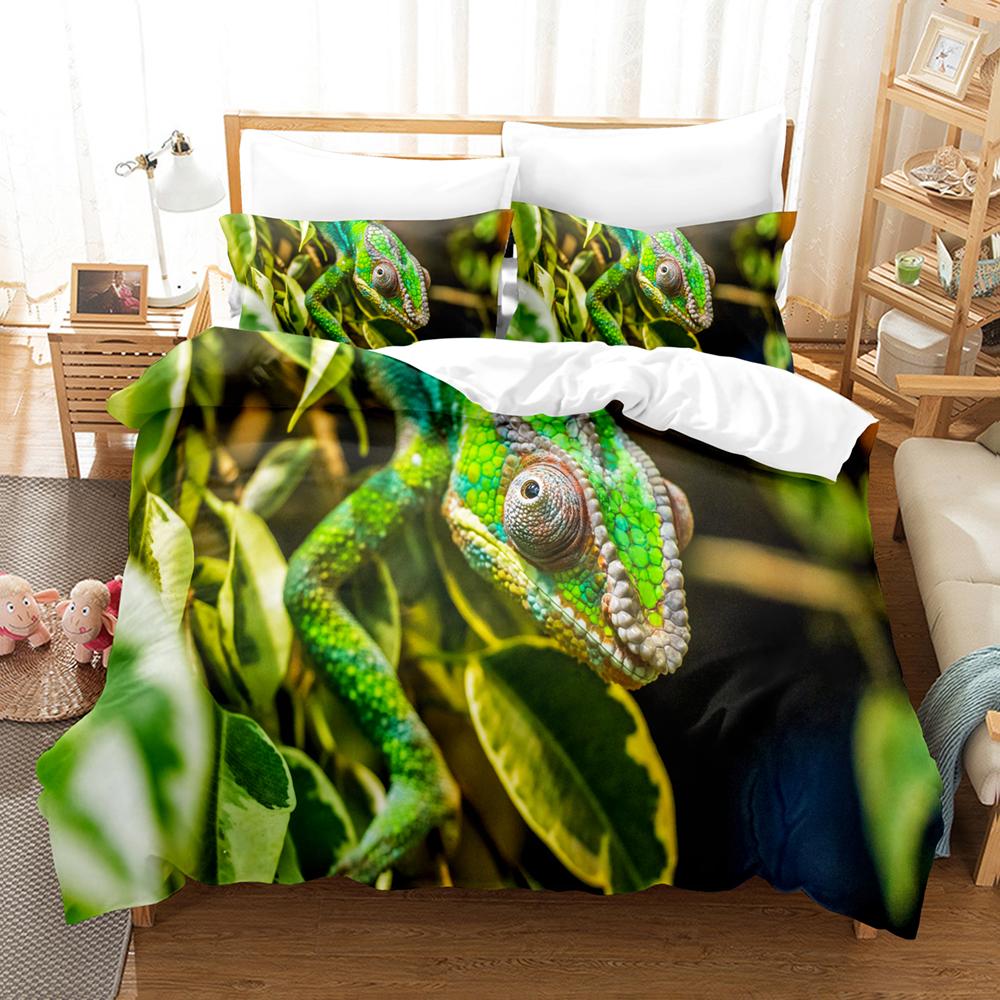 Comforter Microfiber Fabric Lizard 3D Printreptilechameleon Bed Duvets Set200X220Free Shipping