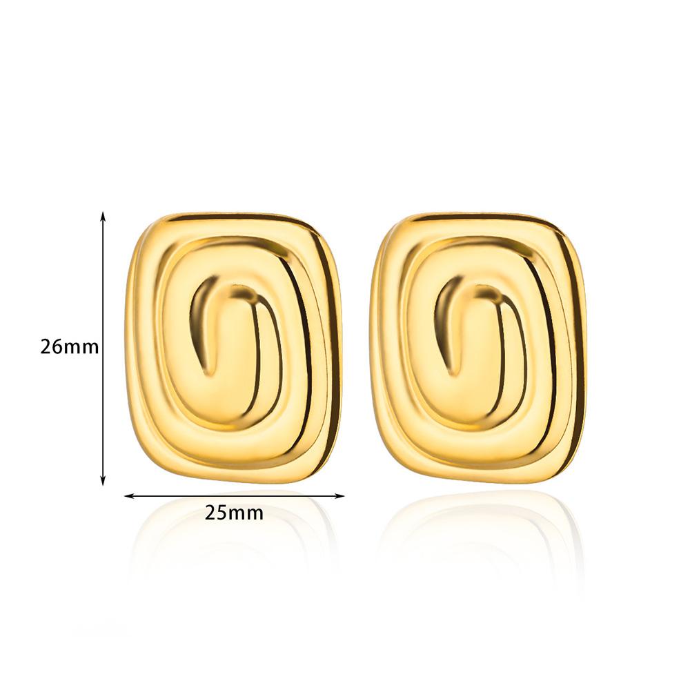 Bright Oval Egg Stainless Steel Earring for Women French Style Gold Color Stud Earring Wedding Anti Fading Jewelry Accessories