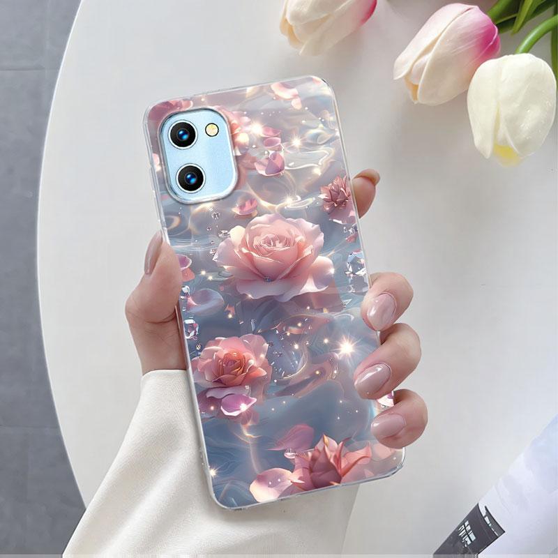 

For Umidigi G1 C1 Max Case Luxury Phone Case For Umidigi C1 G1 Marble Butterfly Flower Clear Soft Silicone TPU Protective Cover Umidigi C1 Max