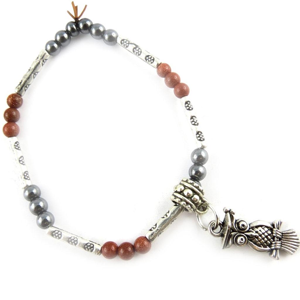 Les Trésors De Lily [K7288] - Bracelet 'Minéralia' marron gris