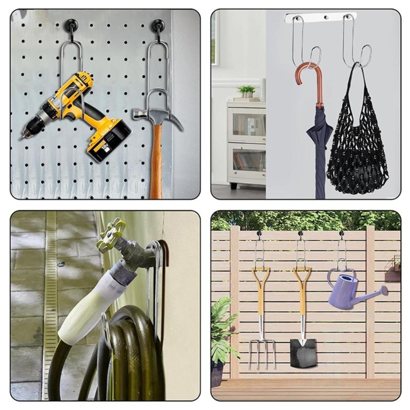 2PCS Flexible Garden Hose Storage Hook Weatherproof 304 Stainless Steel Water Pipe Hangers Outdoor Equipment Organizers