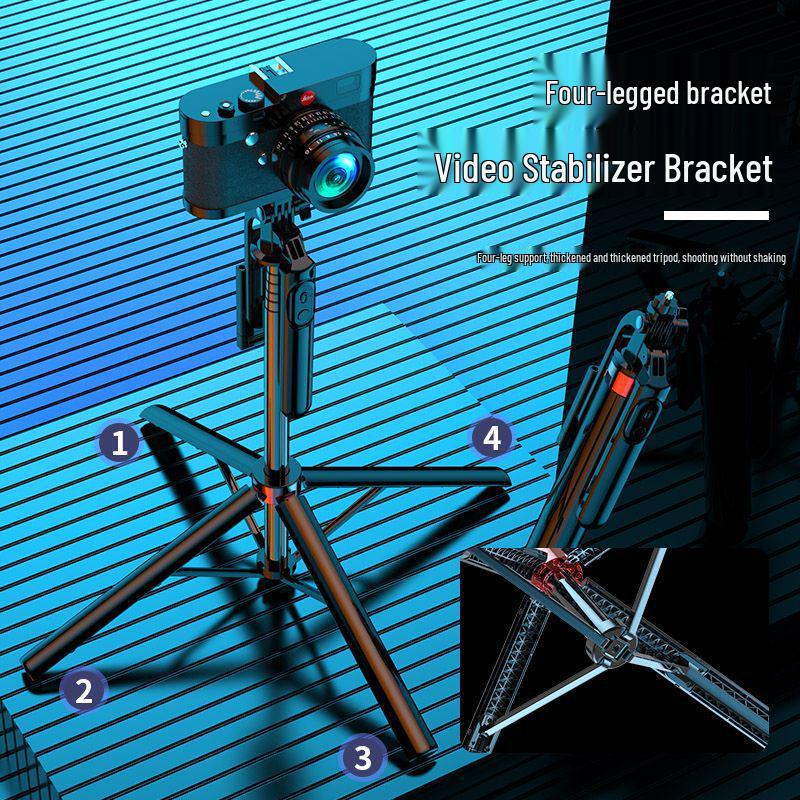 1.8m 360° Selfie Stick Tripod for Handheld & Floor Live Streaming