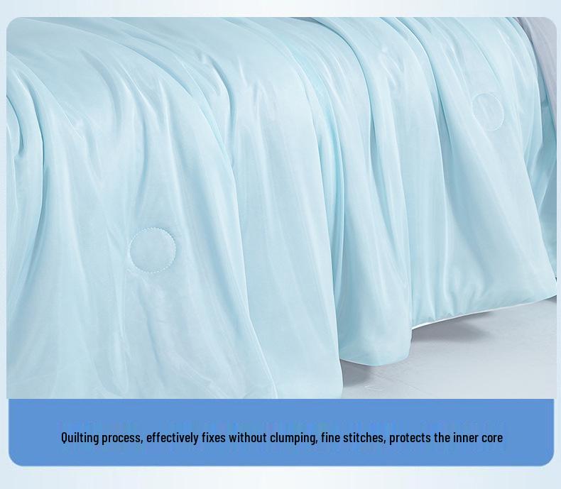 2025 A-Class Mica Cool Silk Summer Air Conditioning Quilt - Luxury Solid Color, Double Spliced, Washable
