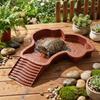 Anti-Slip Base Turtle Soaking Tub with Ramp Turtle Water Pool Reptile Bathing Pool  For Tortoise