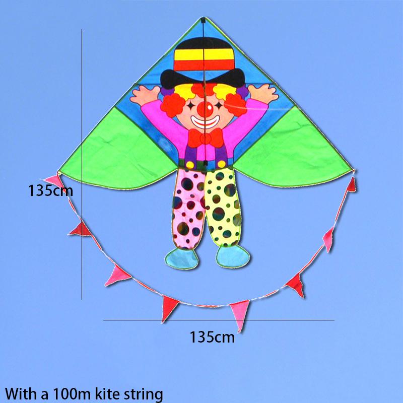 

New Childrens Kite Cartoon Mermaid Clown Pattern Breeze Easy To Fly Toy Flying Style B