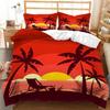 3D Summer Seaside Bedding Set Palm Leaf Plant Duvet Cover Pillowcase 2/3 AU/DE/US/UK/EU Full-size Home Decoration