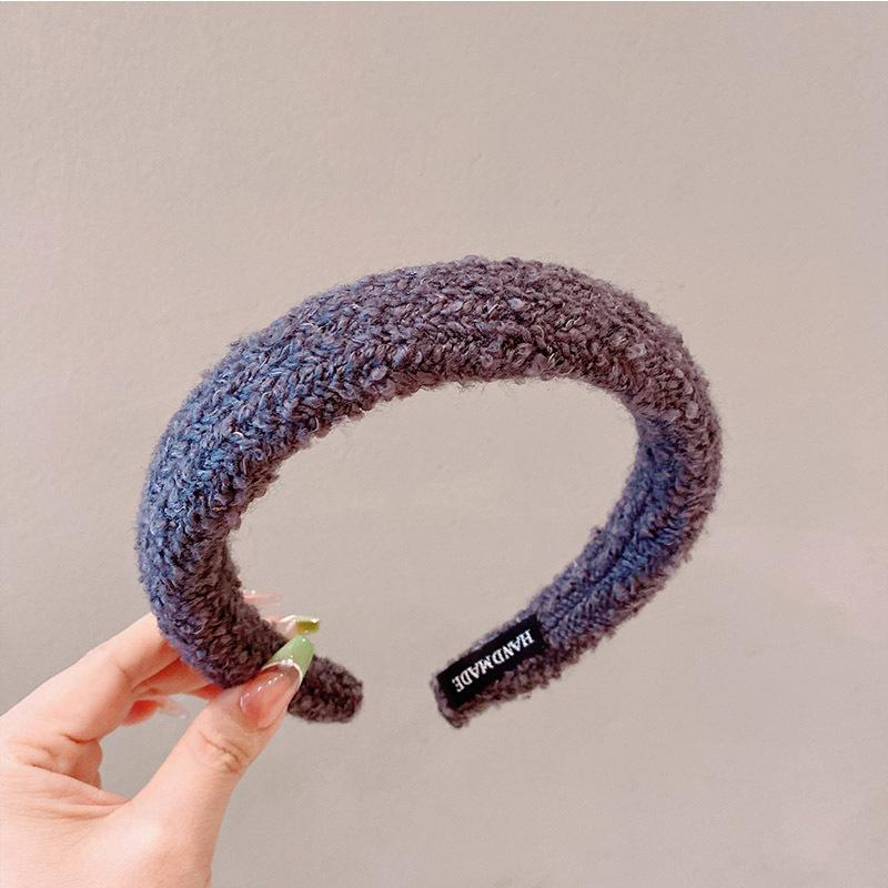 Minimalist Headbands Solid Color Knitted Wide Edge Womens Hair Accessories