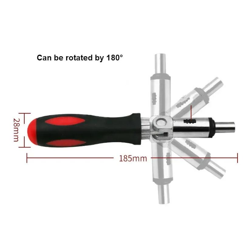 Multi-function Ratchet Screwdriver Set with 0-180° Angle Adjustment,Left & Right Turn Reversible | 1/4 Inch Hex Drive Interface