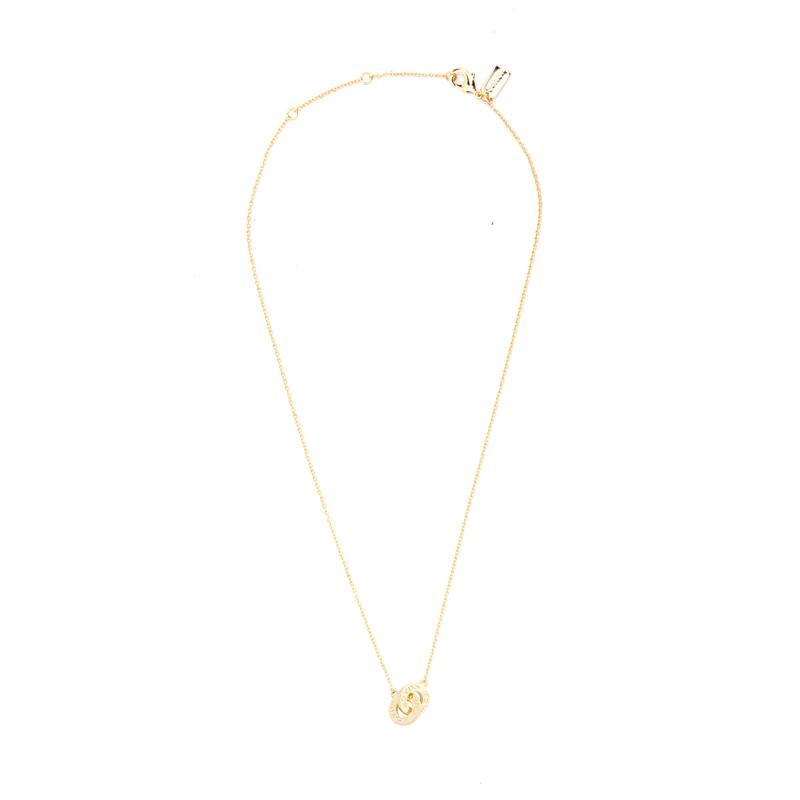 COACH Double Ring Brass Necklace Women s Gold золотой