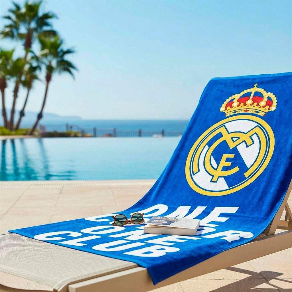 Real Madrid Cotton Beach Towel Junior 70x140 Cm Beach Towel 2200010392 Multicolor