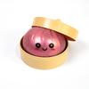 8Cm Glitter Dumpling Squishy With Bead Sensory Squeeze Toy For Stress Relief With Bamboo Steamer Funny Gift Random Color