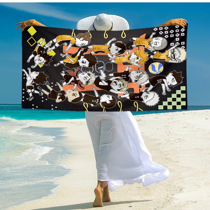 Ultra-Soft Beach Towel with Haikyu Theme,Ideal for Pool - Camping, Diving - Perfect Travel Essential, Vibrant Beach Towel.