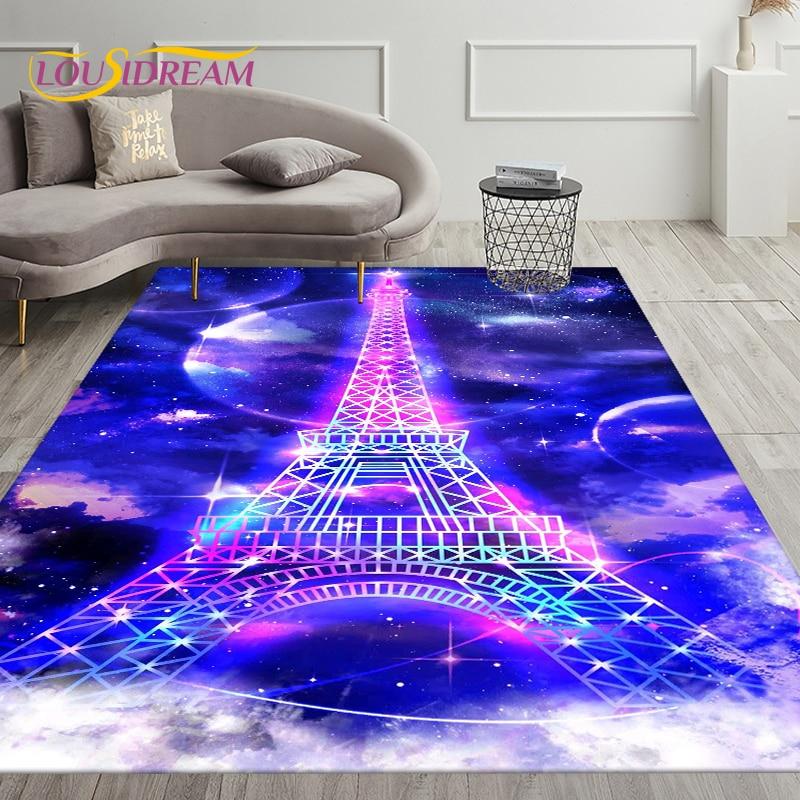 France Paris Eiffel Tower Art Area Rug,Carpet Rug for Living Room Bedroom Decoration,Kids Play Crawling Soft Non-slip Floor Mats