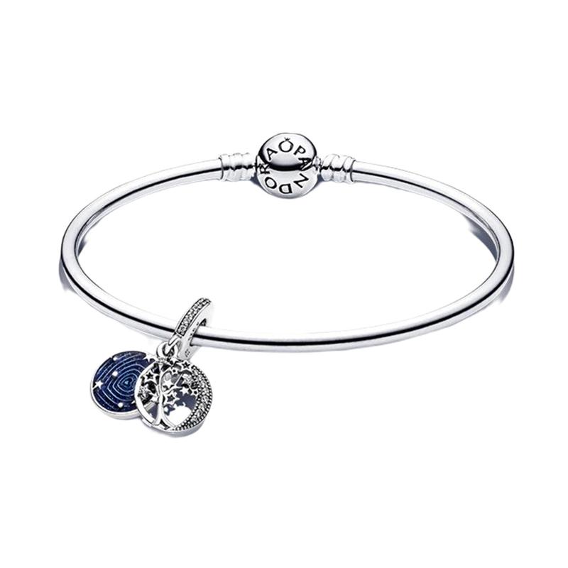 Pandora Star Tree Galaxy Double Layer Pendant Light Luxurious 925 Silver Bracelet Women's Style ZT2143