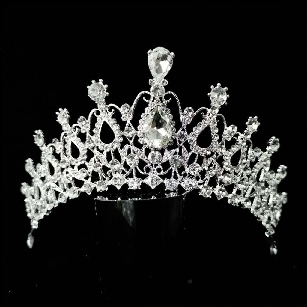 Wedding Full Glittering Diamond Hollow Crown Sparkly Rhinestones Hair Adjustable Tiara for Birthday Party Adult Ceremony