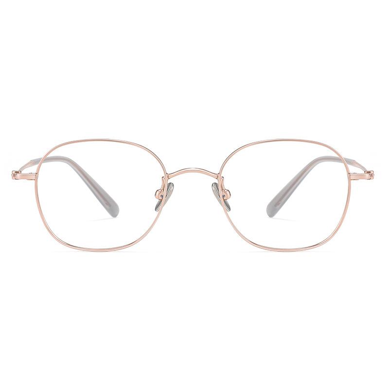 Gold-rimmed Glasses, Pure Titanium, Small Frame, Ultra-lightweight, Suitable for Women with Small faces18087Small Pupil Distance, High Myopia, Square