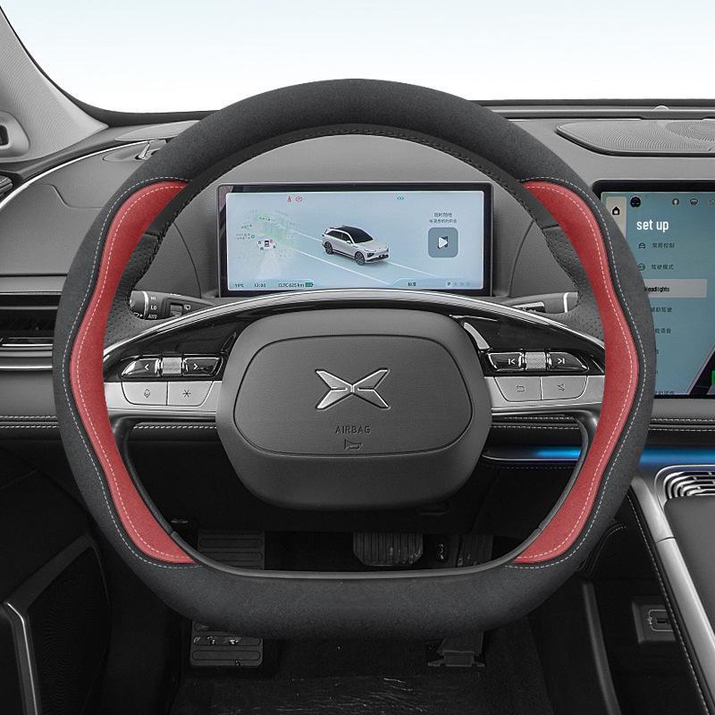 Xiaopeng G6 Steering Wheel Cover: Fits 24 Models, Compatible with X9, P7, P5, M03, G9, G3, Suede, No Sewing Needed