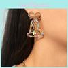 Geometric Trendy Crystal Bell Earrings Alloy Material For Fashionable Women