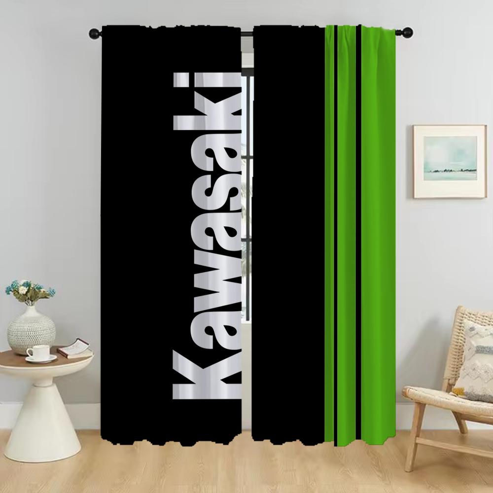 

Set Of 2 Shades Kawasakies Tulle Bedroom Curtains Living Room Home Interior Window Curtain Partition Blackout Polyester Ideal For Sitting W100*H130(CM)-Grommet top&2PCS