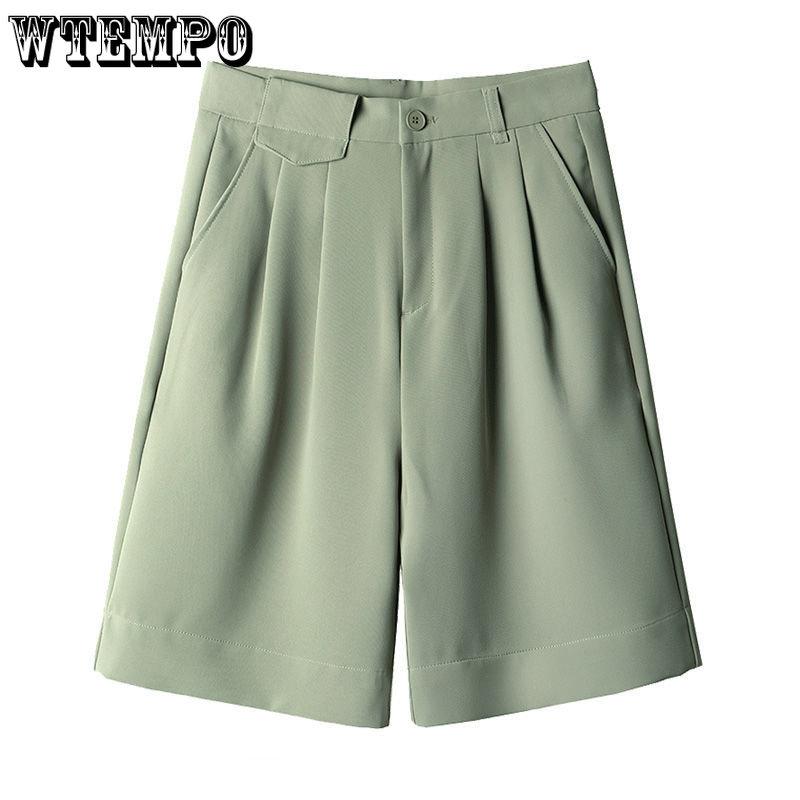 WTEMPO Summer Women's Short Trim Thin High Waist Shorts Loose Wide Leg Shorts Solid Color Thin Section Suit Shorts Casual Shorts