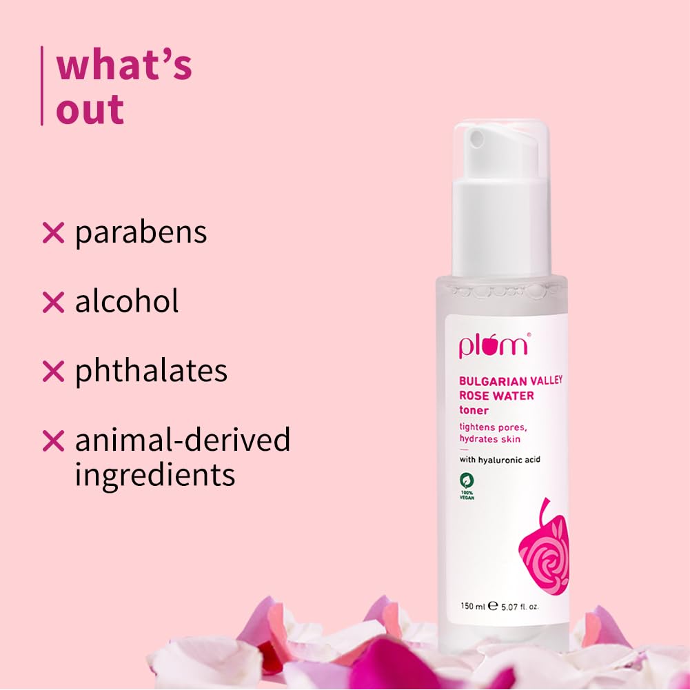 Plum Bulgarian Valley Rose Water Face Toner 150ml Hydrating Pores Tightening Alcohol-Free