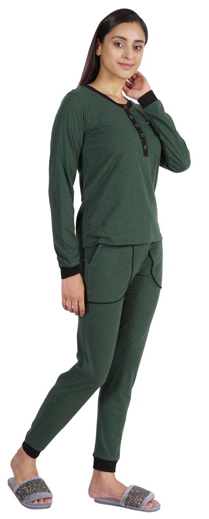 Inkmeso Womens Nightwear Pajamas Set Sleepwear Long Sleeve Top With Pant
