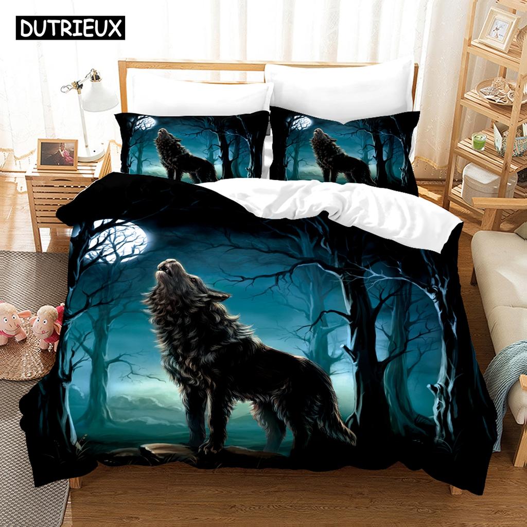 3D Die Wolf-Serie Bettwäsche-Sets Bettbezug-Set mit Kissenbezug Twin Full Queen King Bettwäsche Bettwäsche