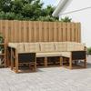Outdoor Sofa Set with Cushions 6 pcs Natural and Beige
