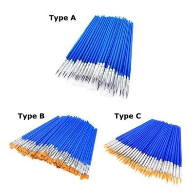 50 Peças/Conjunto Pincéis de Pintura Pincéis Planos para Tinta Pincel Pequeno Volume para Pintura de Detalhe Acessórios Essenciais para Pintura Artística