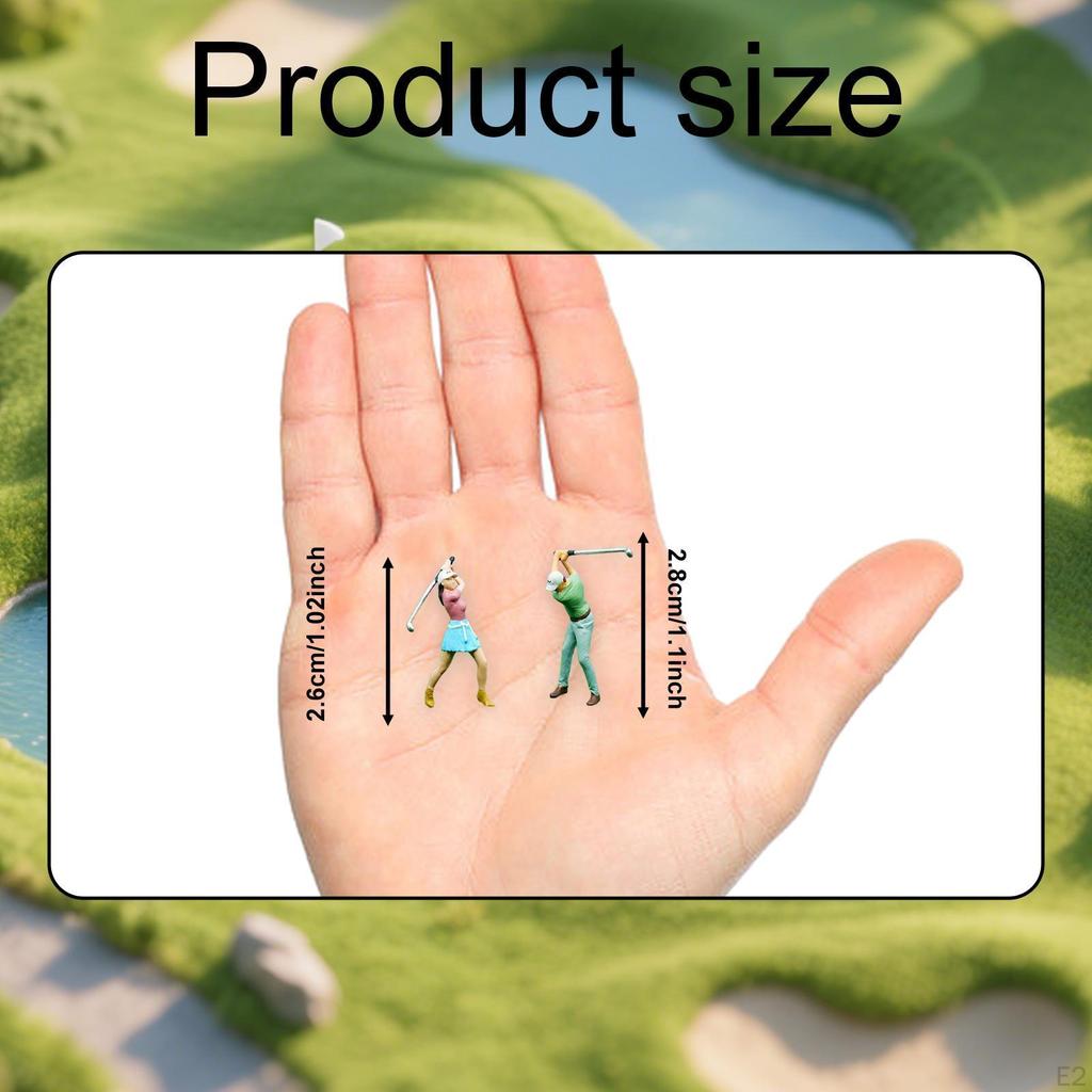 4 Pieces 1/64 Miniature Golfer Figures Dioramas DIY Projects Photo Prop Collections Mini People