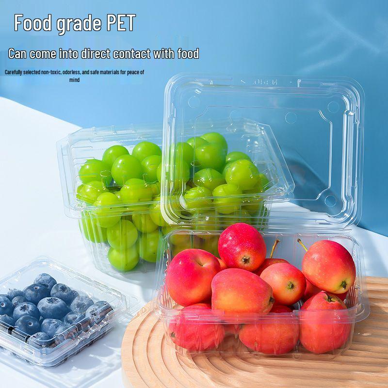 Clear Plastic Disposable Fruit Box with Lid for Strawberries