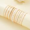 12Pcs Vintage Elegant Gold Color Bracelet Sets Simple Copper Metal Zircon Pearl Chain Bracelet Everyday Party Jewelry Gifts 2026