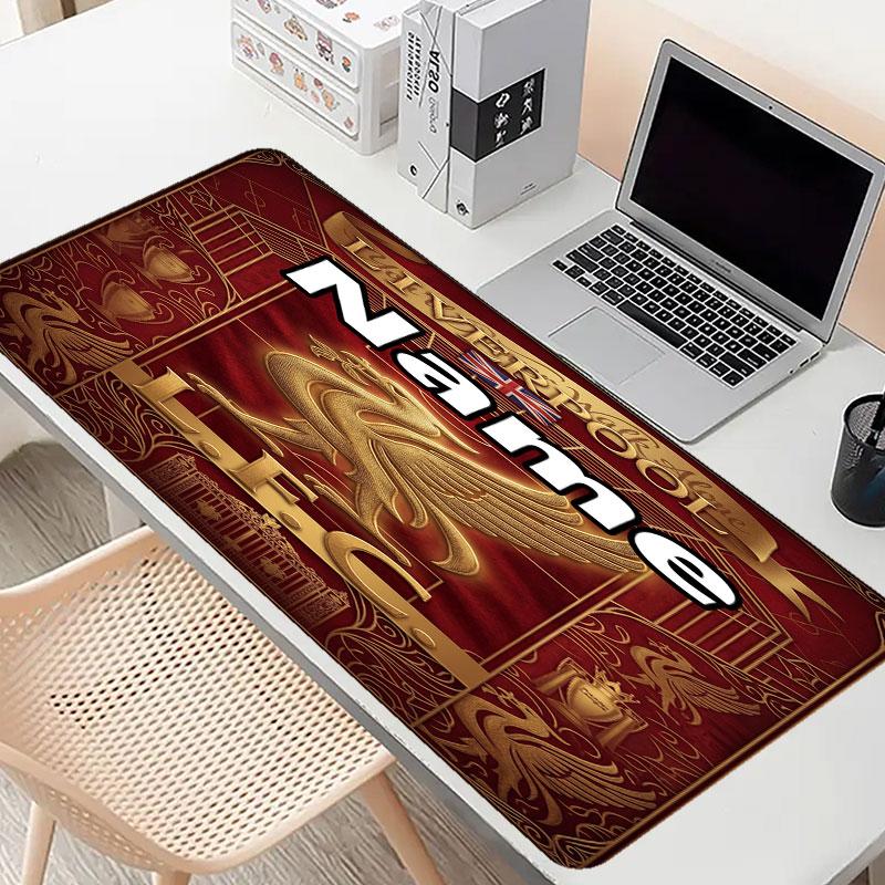 Custom Name Personalized Liverpool Football Club Pattern Mousepad, Laptop PC Desk Mat, Decorative Desk Mat for Home Keyboard Pad Gift