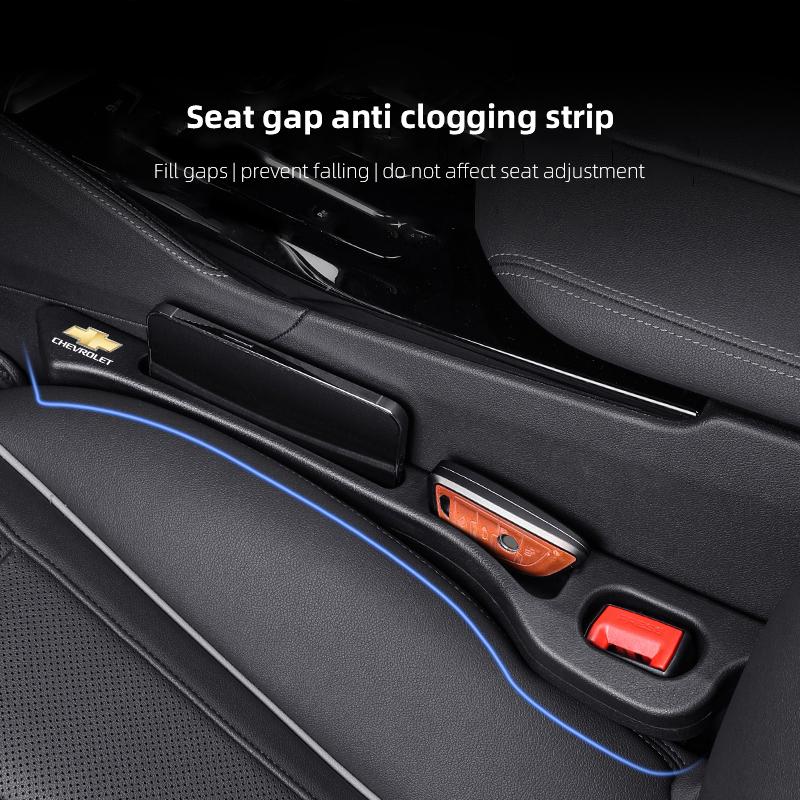 2Pcs Car Seat Gap Filler Strip Auto Key Phone Storage Accessories For Chevrolet Cruze Sonic Silverado Corvette Trax Z71 Sail SS  NS6