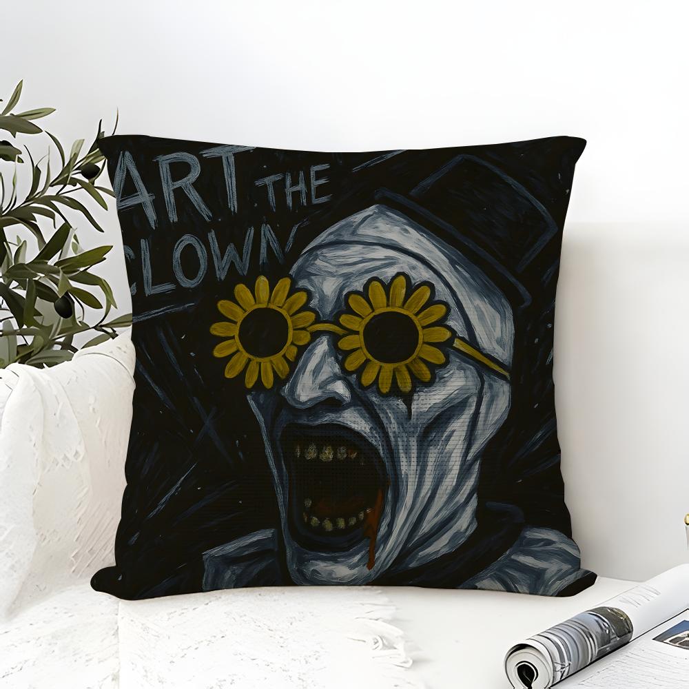 Pillow Case Cotton Linen Fabric Square Zipper Pillowcase Home Decorative Living Room Slasher Film T-Terrifier Horror Movies 2