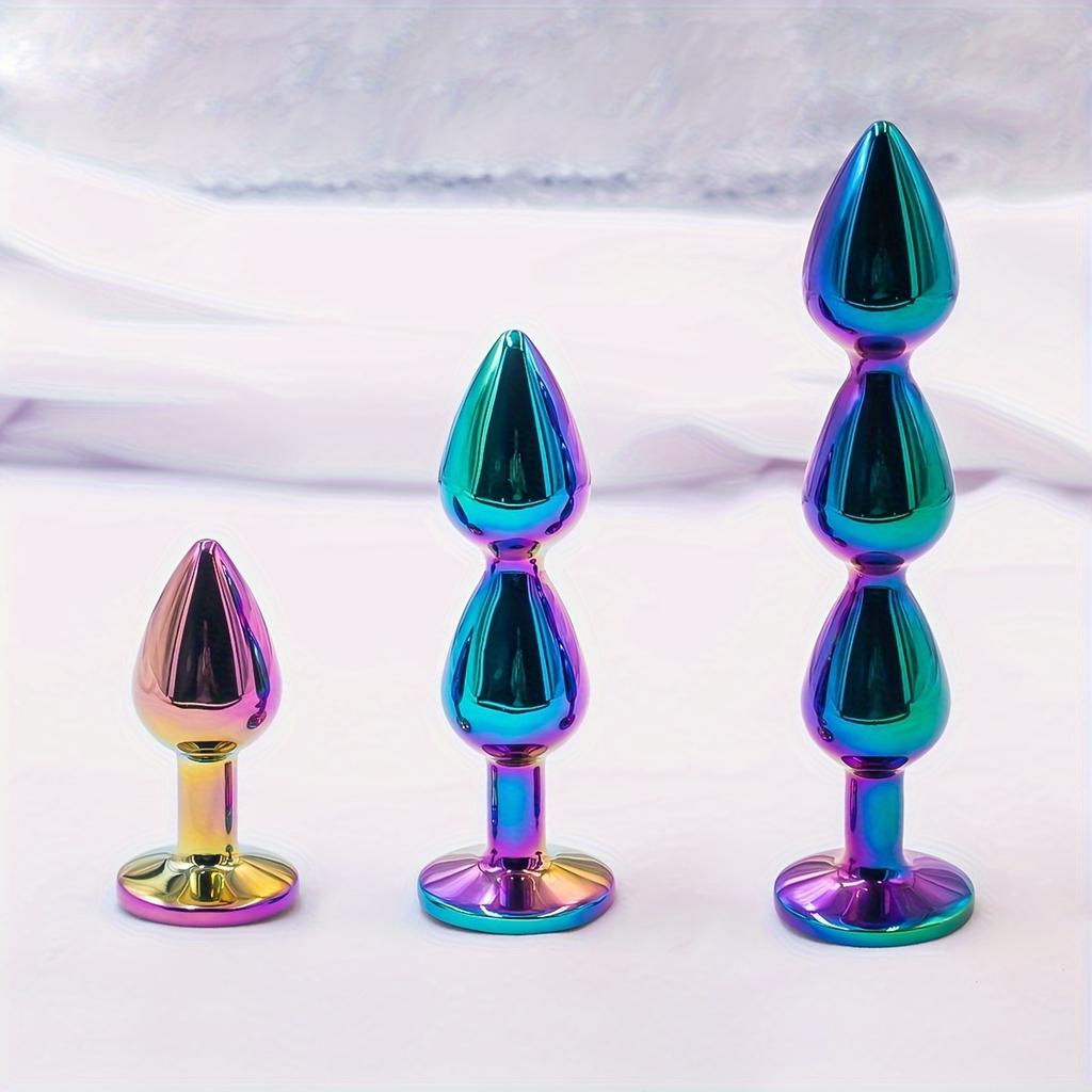 Dop Anal Metalic Mărgele Anale Colorate Mărimi Variate Masaj G-punct Stimulator Expert Dop Anal Dildouri Jucării Sexuale pentru Femei și Bărbați