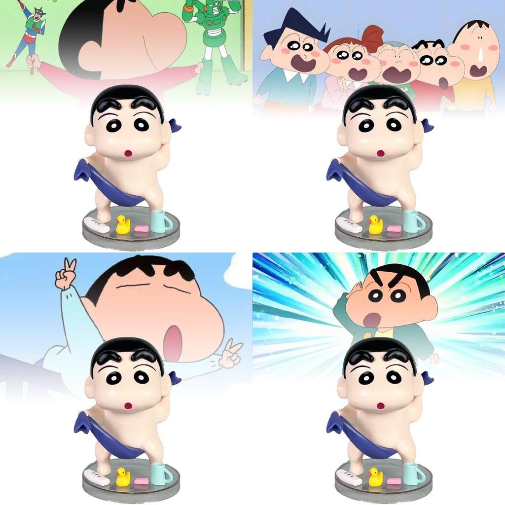 Adorable Crayon Shin-chan Pvc Figure Bathroom Theme Collectible Doll 13cm Height